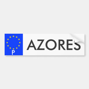 Azores European Union License Plate Sticker Autoaufkleber