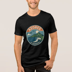 Azores Portugal Vintage Travel Patch T-Shirt Tri-Blend Shirt