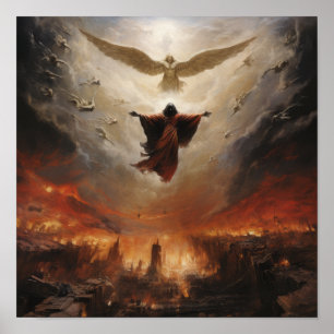 Azrael schweben über der Menschheit - Mystisches P Poster