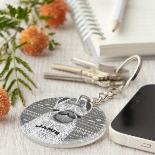 Aztec Abstrakt Geometric Mama Llama Schlüsselanhänger