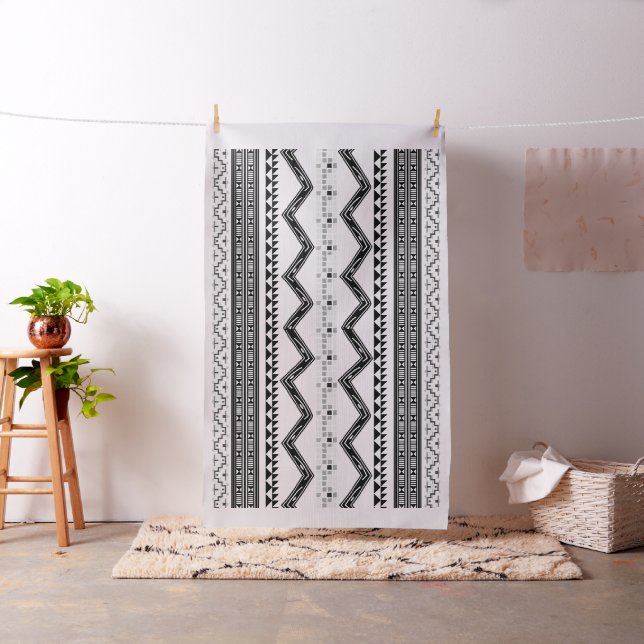 Aztec Abstrakt Triangle Black Any Color Geometric Stoff (Beispiel)