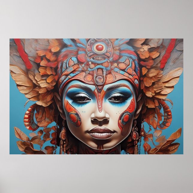 Aztec Abstrakt Vibranal Fusion Art Poster (Vorne)