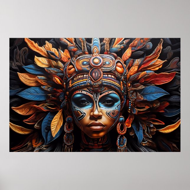 Aztec Abstrakt Vibranal Fusion Art Poster (Vorne)