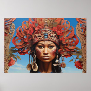 Aztec Abstrakt Vibranal Fusion Art Poster