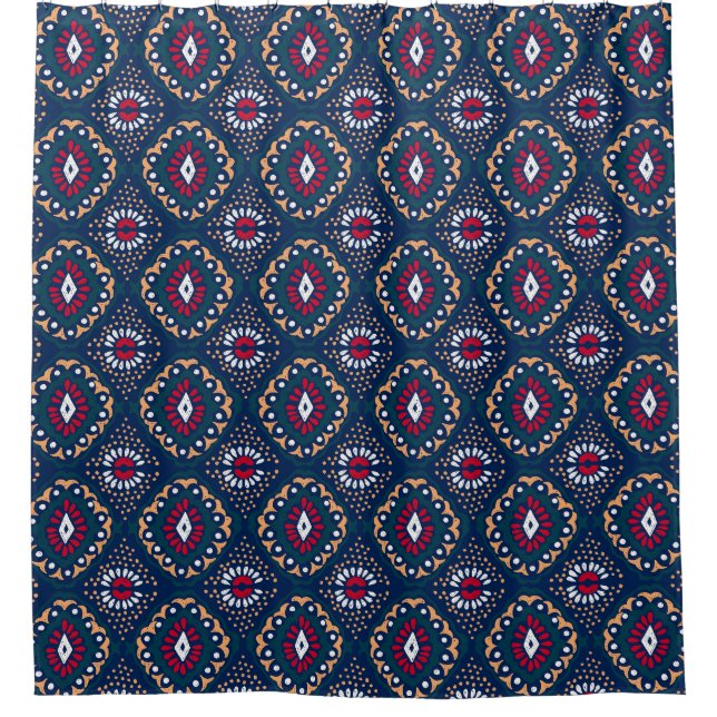 Aztec Allure: Stamm gestreift Elegance Duschvorhang (Vorderseite)