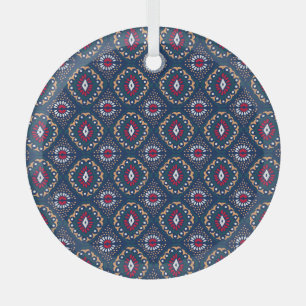 Aztec Allure: Stamm gestreift Elegance Ornament Aus Glas