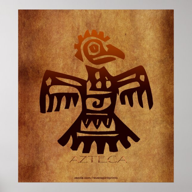 AZTEC ~ Amaranth Mexican Bird Spirit Art Poster (Vorne)