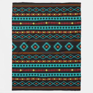 Aztec Aquamarin Reds gelbes, gemischtes Motiv Fleecedecke