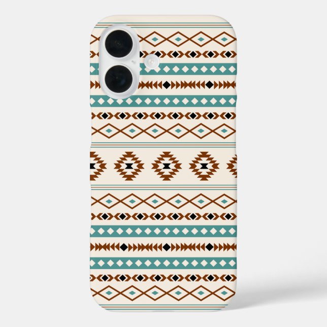 Aztec Aquamarin Terracotta Schwarzes Creme Mixed M Case-Mate iPhone Hülle (Rückseite)