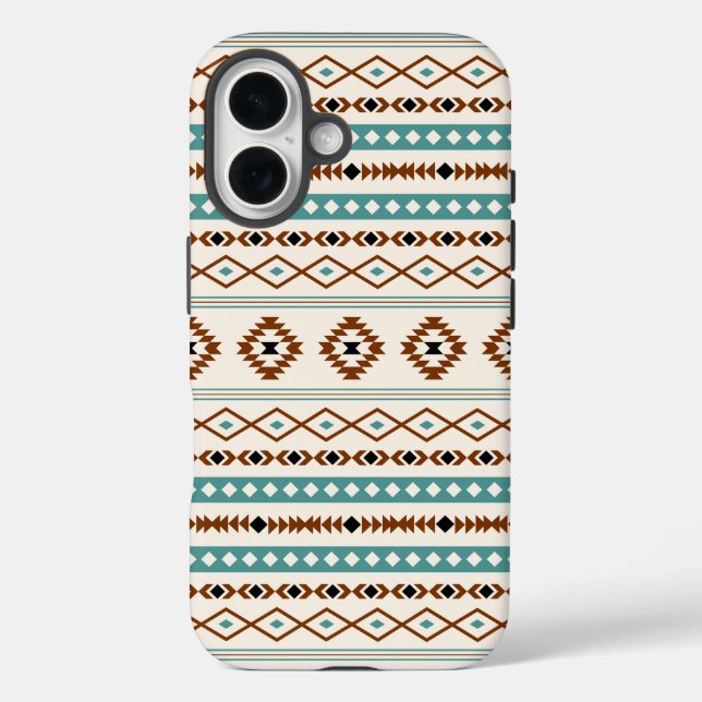 Aztec Aquamarin Terracotta Schwarzes Creme Mixed M Case-Mate iPhone Hülle (Rückseite)