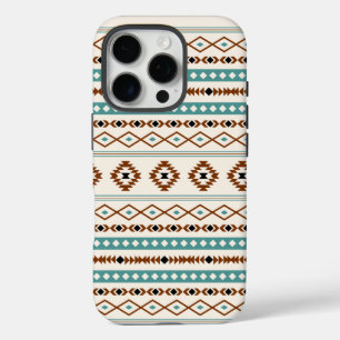 Aztec Aquamarin Terracotta Schwarzes Creme Mixed M iPhone 16 Pro Hülle