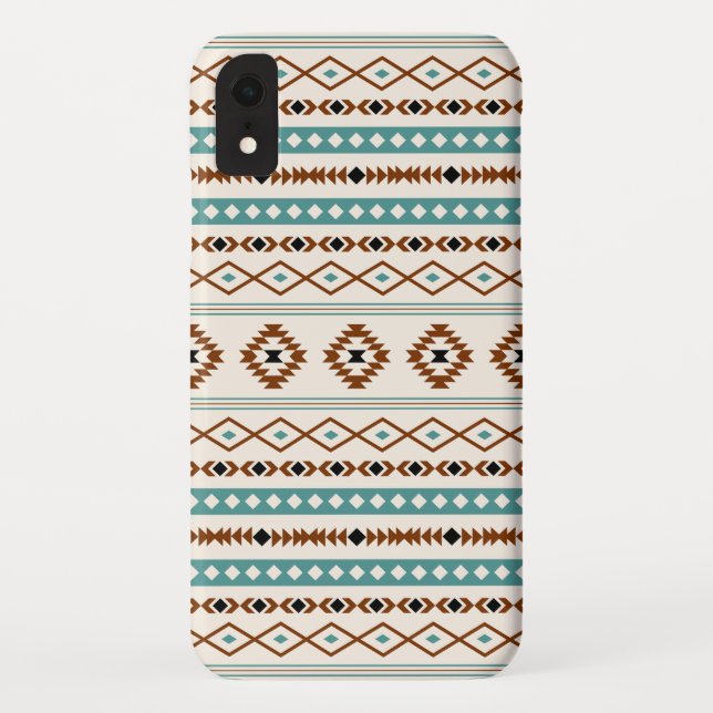 Aztec Aquamarin Terracotta Schwarzes Creme Mixed M Case-Mate iPhone Hülle (Rückseite)