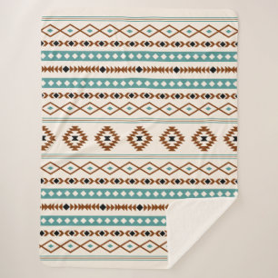 Aztec Aquamarin Terracotta Schwarzes Creme Mixed M Sherpadecke