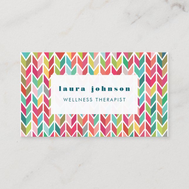 Aztec Arrows Pattern Masseuse Wellness Therapie Visitenkarte (Vorderseite)