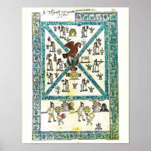 Aztec Art Codex Mendoza Cover copy, Middle Ages Poster