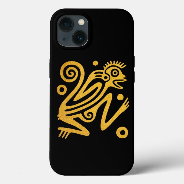 Aztec Art Golden Monkey Art des alten Mexiko Case-Mate iPhone Hülle (Rückseite)