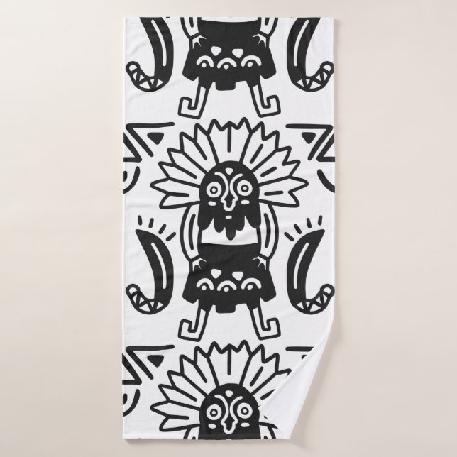 Aztec Art - Lizard Muster Badehandtuch (Badehandtuch)