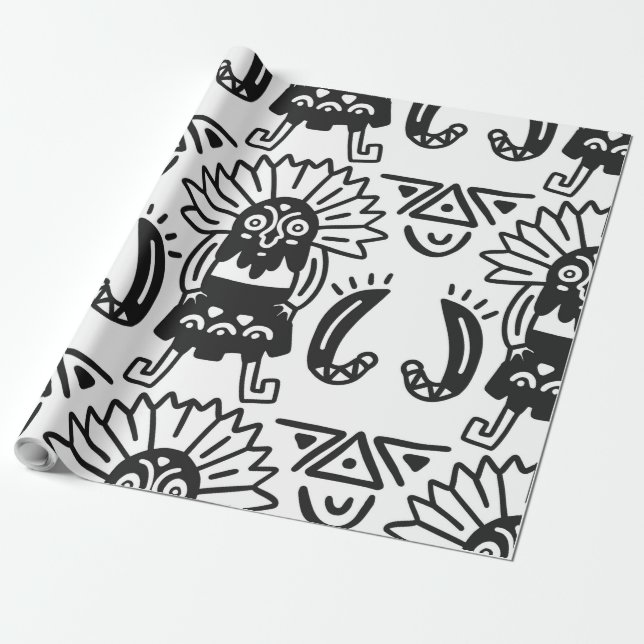 Aztec Art - Lizard Muster Geschenkpapier (Ungerollt)