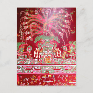Aztec Art on Red Design Postkarte