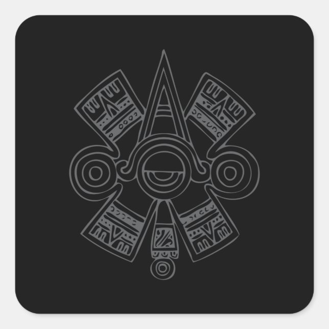 Aztec Art Quadratischer Aufkleber (Vorderseite)