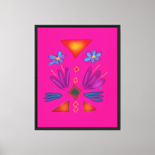 Aztec-Astronaut Farbige Kunst Rosa Leinwanddruck