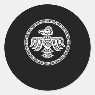 Aztec Bird Maya Inca Culture Native Civilization G Runder Aufkleber