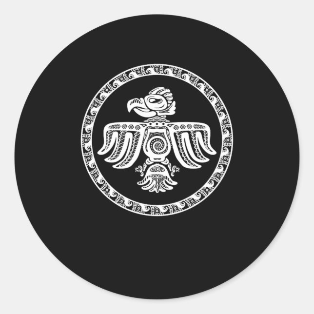 Aztec Bird Maya Inca Culture Native Civilization G Runder Aufkleber (Vorderseite)