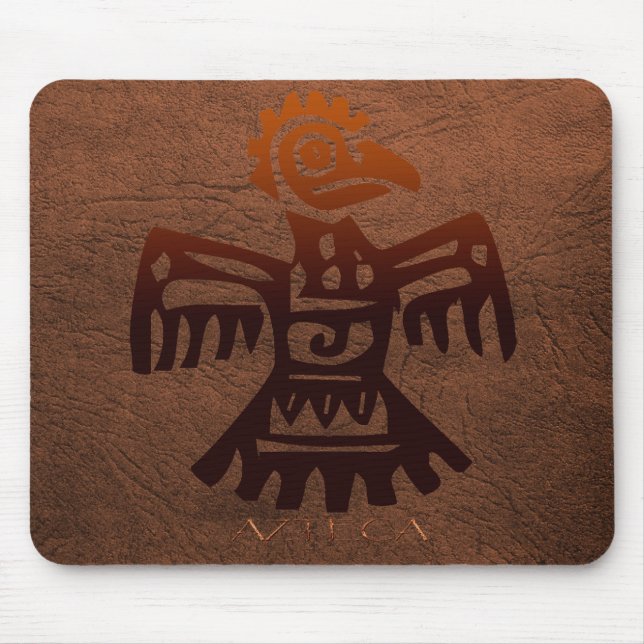 AZTEC Bird Spirit Amaranth Mexican Art Mousepad (Vorne)