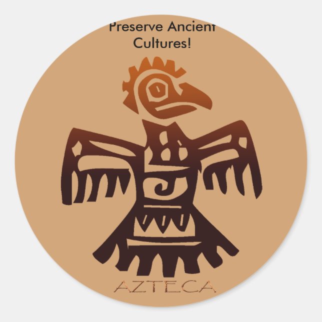 AZTEC ~ Bird Spirit Runder Aufkleber (Vorderseite)