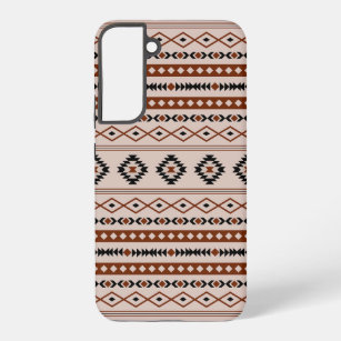 Aztec Black Browns Taupe Mixed Motifs Muster Samsung Galaxy Hülle