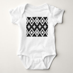 Aztec Black-White: Vintage Ethnic Print. Baby Strampler