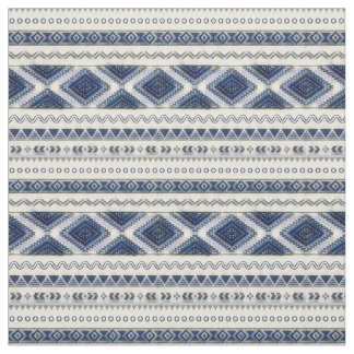 Aztec Blauer und Weiße Nahtlose Premium-Stoffe Stoff