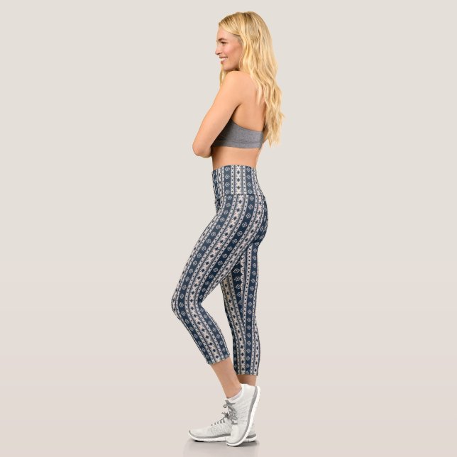 Aztec Blue High Waisted Capris (Links)