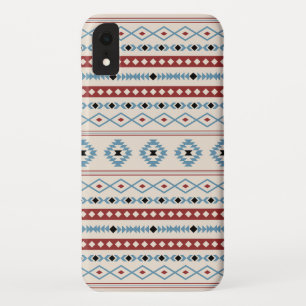 Aztec Blue Red Black Cream Mixed Motifs Muster Case-Mate iPhone Hülle