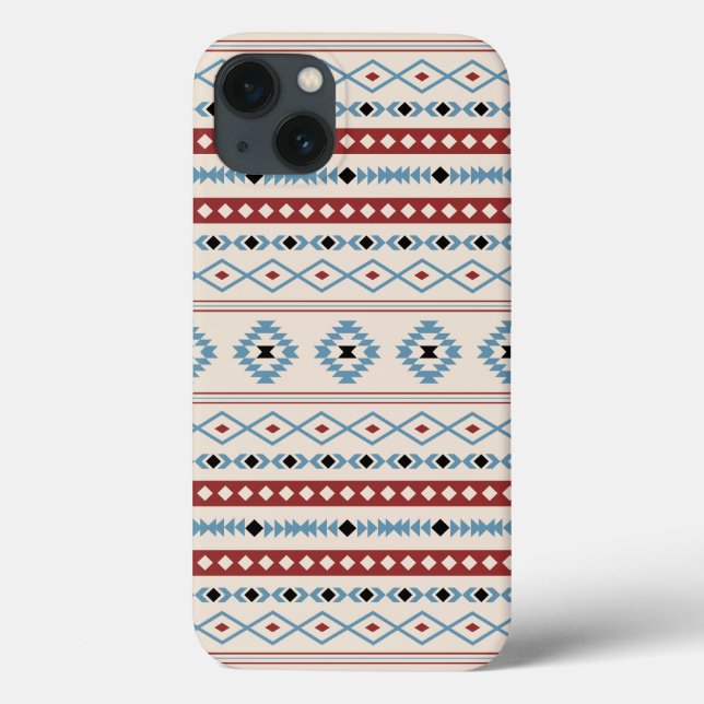 Aztec Blue Red Black Cream Mixed Motifs Muster Case-Mate iPhone Hülle (Rückseite)