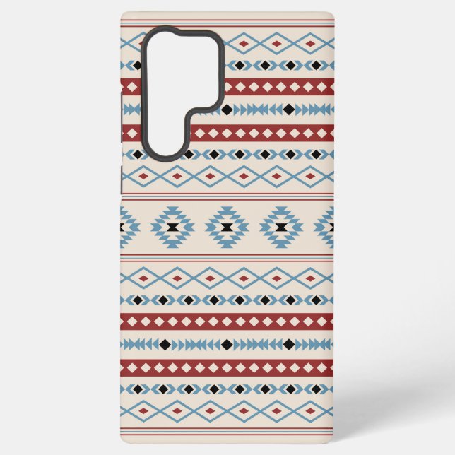 Aztec Blue Red Black Cream Mixed Motifs Muster Samsung Galaxy Hülle (Rückseite)