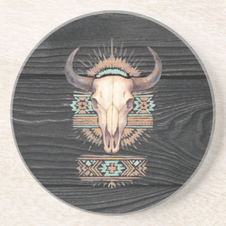 Aztec Boho Skull Getränkeuntersetzer