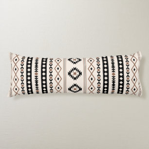 Aztec Brown Black Cream Mixed Motifs Muster Fleec Seitenschläferkissen