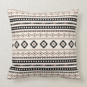 Aztec Brown Black Cream Mixed Motifs Muster Kissen