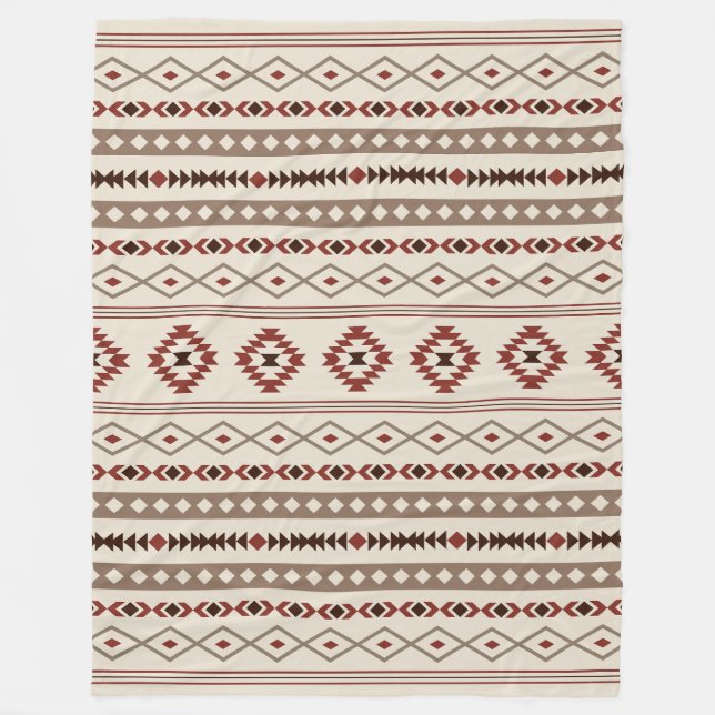 Aztec Browns Rust Cream Mixed Motifs-Muster Fleecedecke (Vorderseite)