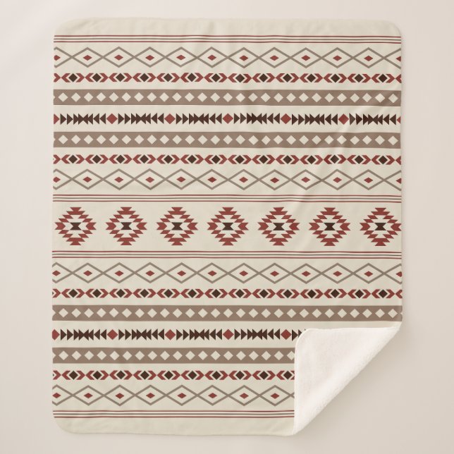 Aztec Browns Rust Cream Mixed Motifs-Muster Sherpadecke (Vorderseite)