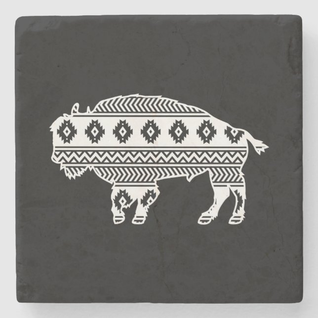 Aztec Buffalo Steinuntersetzer (Vorderseite)