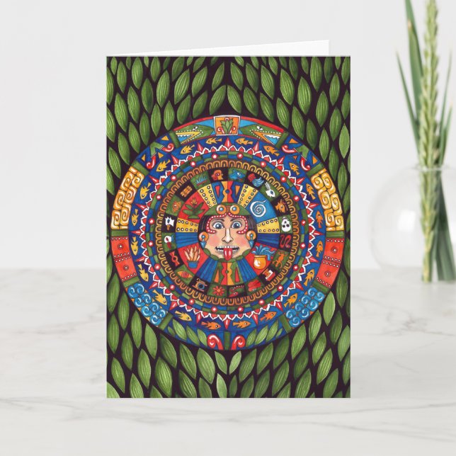 Aztec Calendar Grußkarte Karte (Vorderseite)