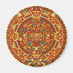 Aztec Calendar Stone oder Sun Stone von Mexiko. Magnet