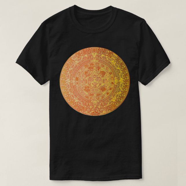 Aztec Calendar Sun Stone Symbol Maya Ancient Mayan T-Shirt (Design vorne)