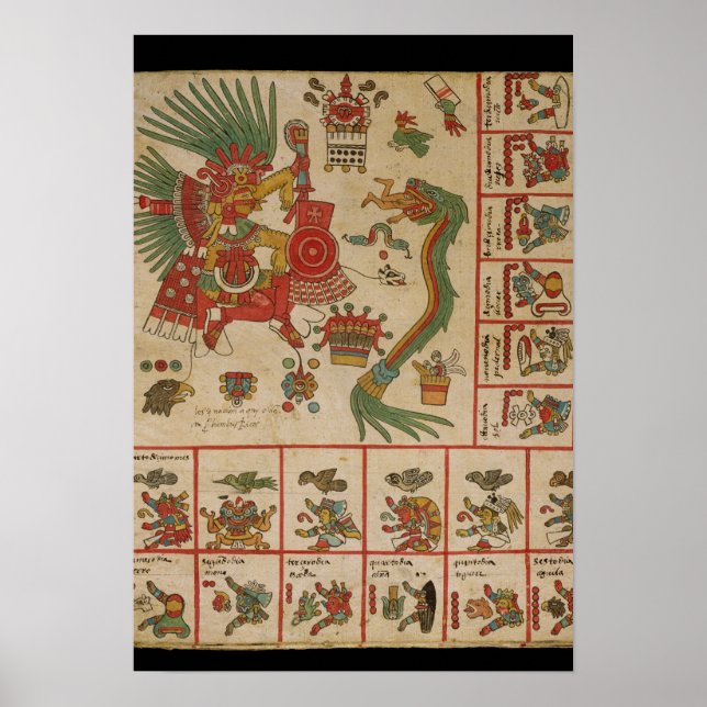 Aztec Codex Borbonicus Poster (Vorne)