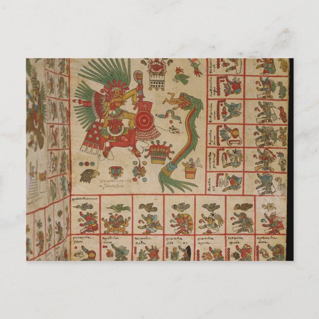 Aztec Codex Borbonicus Postkarte (Vorderseite)