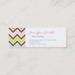 Aztec Colors - Chic Zickzack Zigzag Muster Mini Visitenkarte