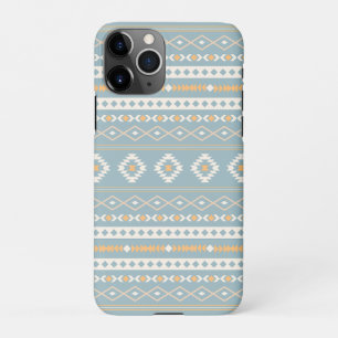 Aztec Cream Orange Blue Mixed Motif Muster iPhone 11Pro Hülle