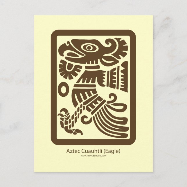 Aztec Cuauhtli - Adler (braun) Postkarte (Vorderseite)